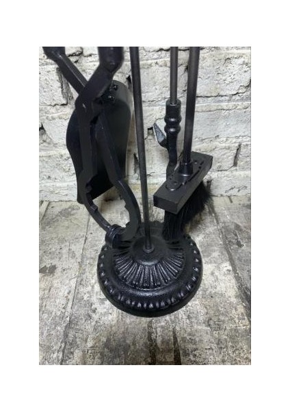 Antik Bakır Marpuç Başlıklı Şömine Maşa Takımı fırsatları