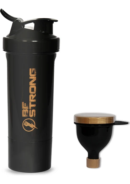 Be Strong 400 ml Hazneli Shaker + Toz Saklama Hunisi