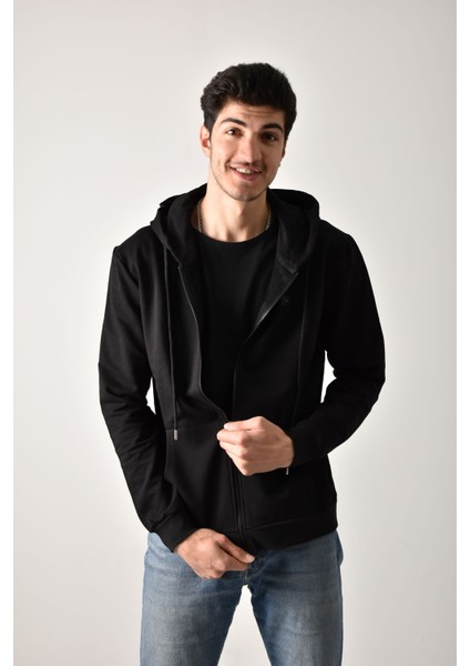 Unisex Fermuarlı Kapüşonlu Sweatshirt