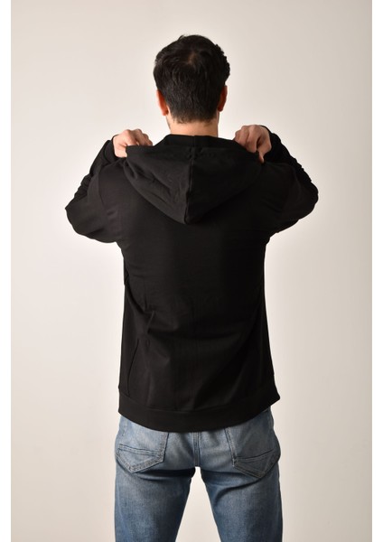 Unisex Fermuarlı Kapüşonlu Sweatshirt