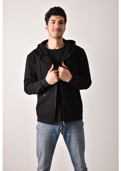 Unisex Fermuarlı Kapüşonlu Sweatshirt