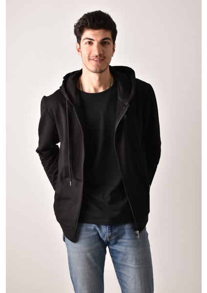 Unisex Fermuarlı Kapüşonlu Sweatshirt