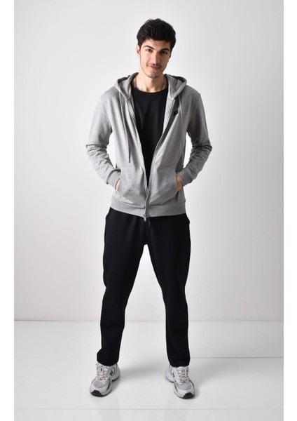 Unisex Fermuarlı Kapüşonlu Sweatshirt