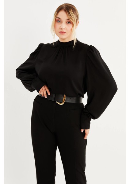 Büzgü Detaylı Saten Bluz modelleri
