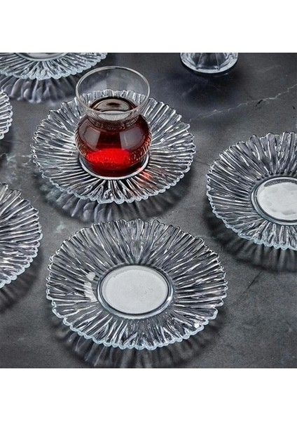 Beauty 6'lı Özel Desen Kristal Çay Tabağı fiyatları