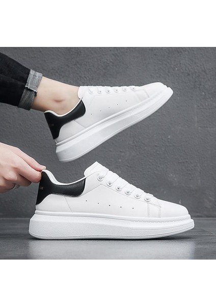 Unisex Siyah Cilt Spor Ayakkabı Sneaker fırsatları