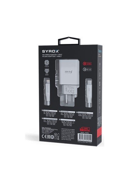 PD20L Şarj Aleti 3.0A PD20W Type-C To Lightning Kablo Set PD20L 20W Pd Lightning Şarj Adaptörü
