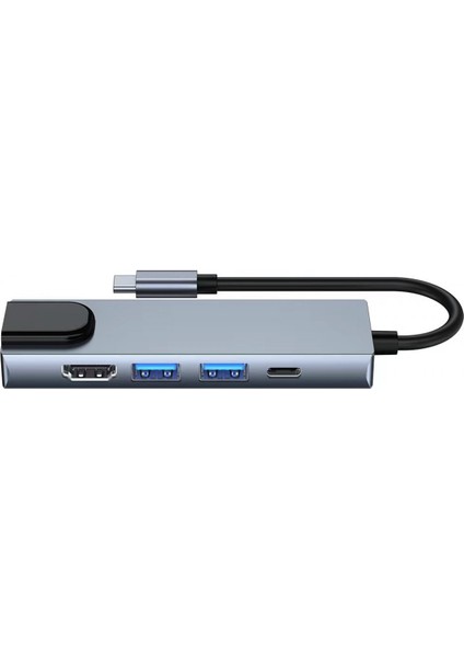 Apple Macbook 13.3' Air 2020 A2337 5 Port USB Hub 3.0 Type C To Ethernet Adaptör Çoklayıcı Çoğaltıcı