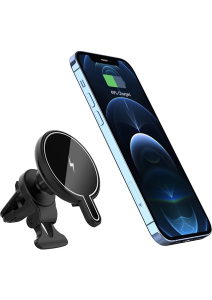 Kablosuz Magsafe Wireless Şarjlı Araç Telefon Tutucu Ayaklı Magnetic Iphone Seri 14 13 12 Pro Max