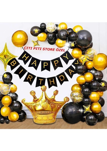 Doğum Günü Seti Happy Bırthday Kral Taçlı