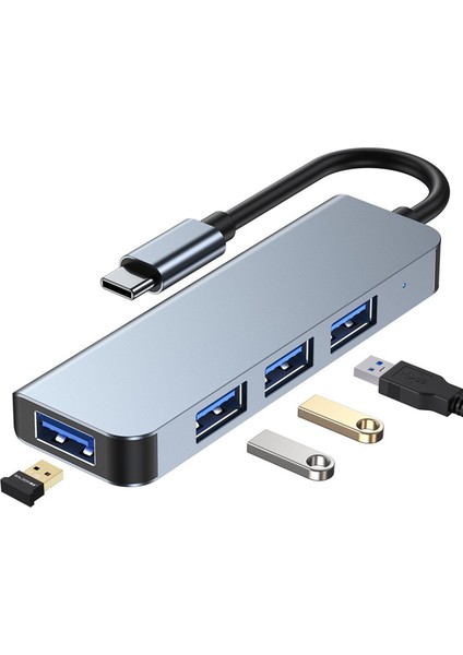 Apple Macbook 14.2' 2021 Notebook USB Çoklayıcı 4 In 1 & Şarj Kablo Adaptör Type-C Hub