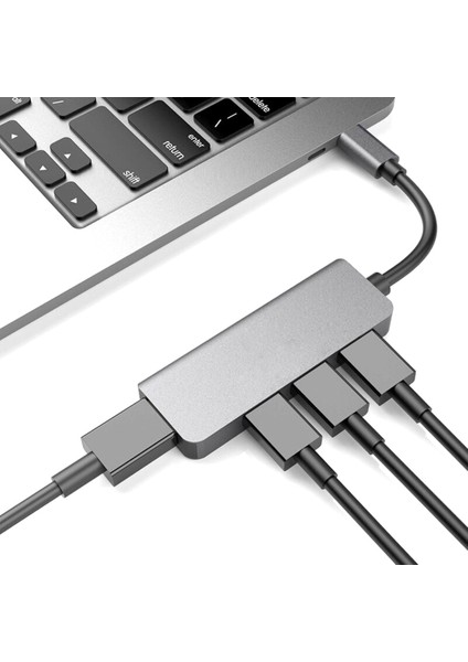 Apple Macbook 13.3' Pro 2020 USB Çoklayıcı 4 In 1 & Şarj Kablo Adaptör Type-C Hub