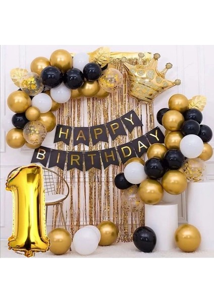 Kral Taçlı Doğum Günü Seti Happy Bırthday