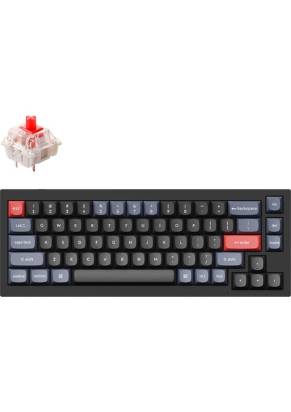 Q2 Qmk Custom - Hot Swappable- Gateron G-Pro Red Switch -Rgb- Mechanical Keyboard Full Assembled Knob- Carbon Black-B