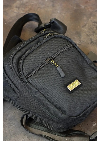 Çok Gözlü Su Geçirmez Unisex Siyah Bel Bacak Omuz Motosiklet Kurye Çantası Bodybag