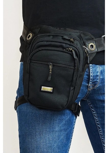 Çok Gözlü Su Geçirmez Unisex Siyah Bel Bacak Omuz Motosiklet Kurye Çantası Bodybag fiyatları