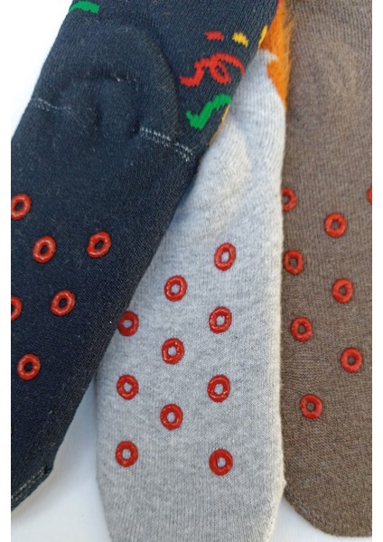 3'lü Palyaço Desenli Kaydırmaz Havlu Çocuk Çorabı fiyatları