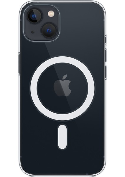 iPhone 13 Uyumlu Kılıf Magsafe Şarj Özellikli Sararmaz Sert Şeffaf Ince Fit Tasarım
