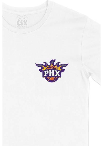 Phoenix Suns Phx Cep Logo Tasarımlı Beyaz Tişört fiyatları