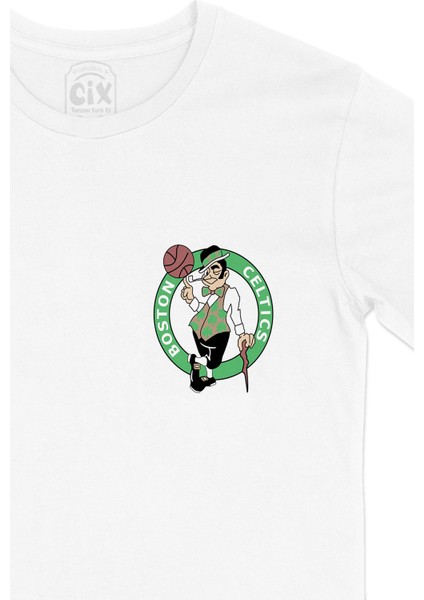 Boston Celtics Cep Logo Tasarımlı Beyaz Tişört fiyatları