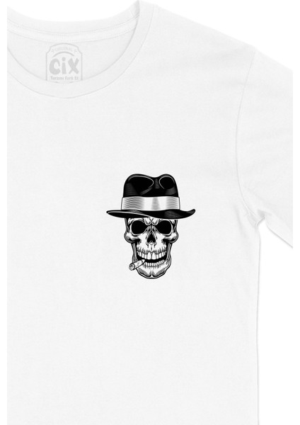 Kuru Kafa Şapkalı Cep Logo Tasarımlı Beyaz Tişört fiyatları