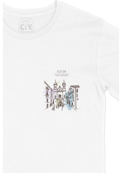 Kotor Karadağ Saint Nicholas Cep Logo Tasarımlı Beyaz Tişört fiyatları