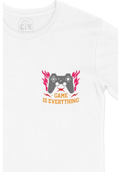 Game Is Everything Cep Logo Tasarımlı Beyaz Tişört fiyatları