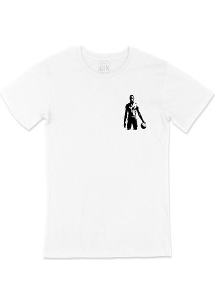 Michael Jordan Cep Logo Tasarımlı Beyaz Tişört