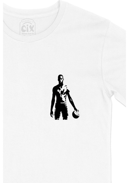 Michael Jordan Cep Logo Tasarımlı Beyaz Tişört