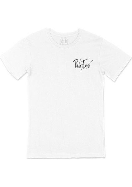 Pink Floyd Cep Logo Tasarımlı Beyaz Tişört