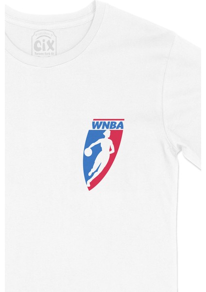 Wnba Cep Logo Tasarımlı Beyaz Tişört fiyatları