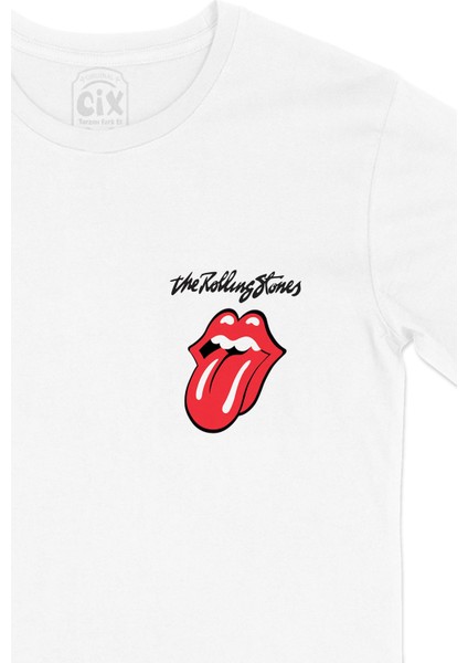 The Rolling Stones Cep Logo Tasarımlı Beyaz Tişört fiyatları