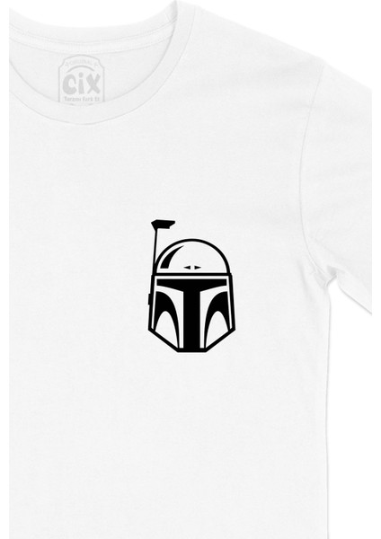 Star Wars Boba Fett Cep Logo Tasarımlı Beyaz Tişört fiyatları