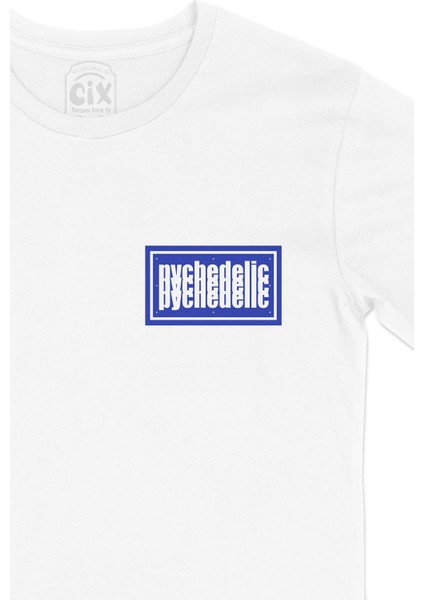 Pychedelic Cep Logo Tasarımlı Beyaz Tişört fiyatları
