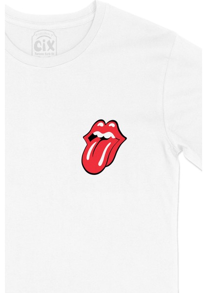 Rolling Stones Cep Logo Tasarımlı Beyaz Tişört fiyatları