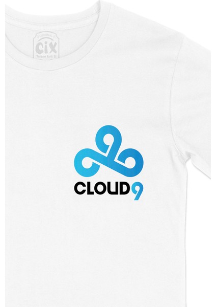Cloud 9 Cep Logo Tasarımlı Beyaz Tişört