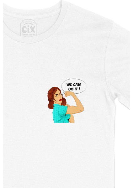 Girl Power Cep Logo Tasarımlı Beyaz Tişört fiyatları