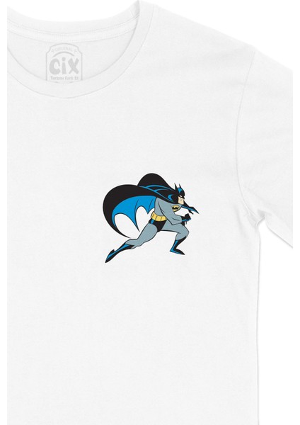 Batman Kara Şövalye Cep Logo Tasarımlı Beyaz Tişört fiyatları