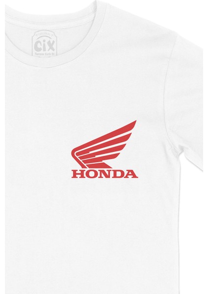 Kırmızı Honda Logolu Cep Logo Tasarımlı Beyaz Tişört fiyatları