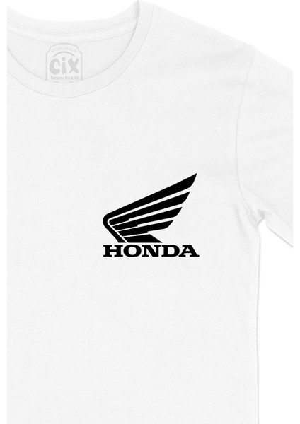 Siyah Honda Logolu Cep Logo Tasarımlı Beyaz Tişört fiyatları