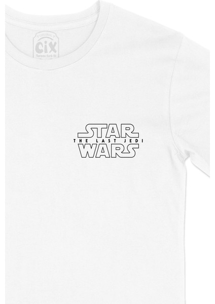 Star Wars The Last Jedi Cep Logo Tasarımlı Beyaz Tişört fiyatları