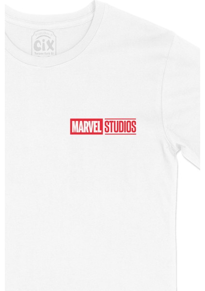 Marvel Studious Cep Logo Tasarımlı Beyaz Tişört fiyatları