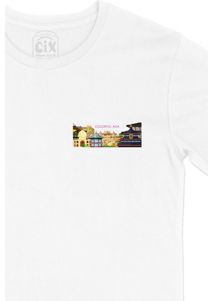 Rengarenk Aysa Cep Logo Tasarımlı Beyaz Tişört fiyatları