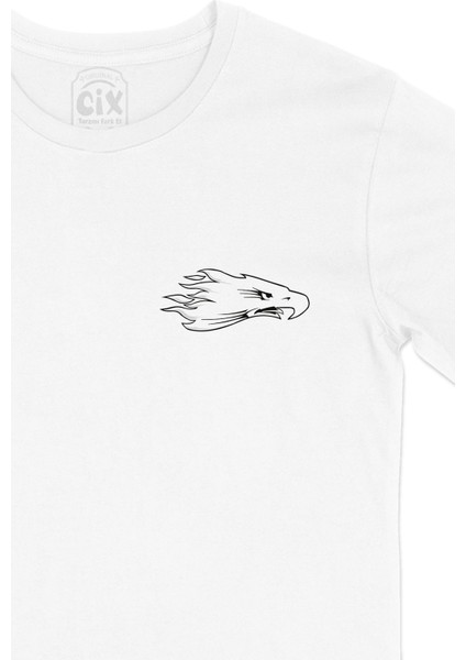 Kartal Kafası Cep Logo Tasarımlı Beyaz Tişört fiyatları