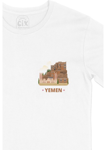 Yemen Cep Logo Tasarımlı Beyaz Tişört fiyatları