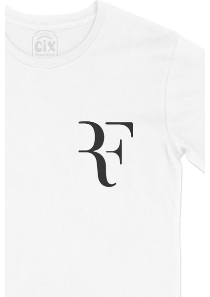 Roger Federer Rf Cep Logo Tasarımlı Beyaz Tişört fiyatları