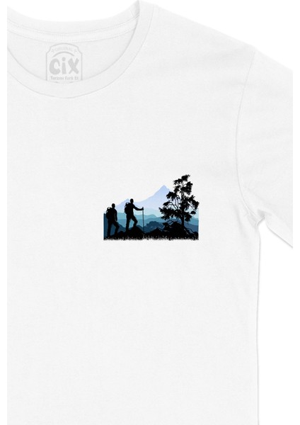 Trekking Cep Logo Tasarımlı Beyaz Tişört fiyatları