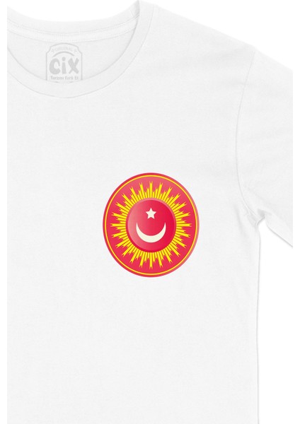 Osmanlı Yıldızı Cep Logo Tasarımlı Beyaz Tişört fiyatları