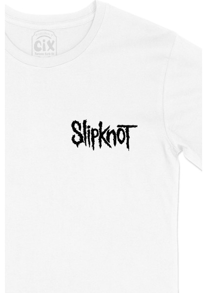 Slipknot Cep Logo Tasarımlı Beyaz Tişört fiyatları