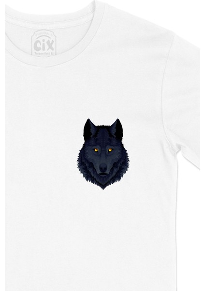 Mavili Kurt Cep Logo Tasarımlı Beyaz Tişört fiyatları